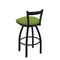 Holland Bar Stool Co 30" Low Back Swivel Bar Stool, Black Wrinkle, Canter Kiwi Green Seat 82130BW009 - alternate 2